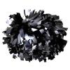 Cheerleading Pom Poms Metalic Holographic Cheerleader with Baton Handle 6 inch 1 Pair 2 Pieces (Black) view 1