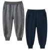 Little Boys Jogger Pants Toddler Boys' Drawstring Elastic Waist Cotton Casual Sweatpants 2 PCS Set Grey Navy 2T view 1