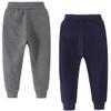 Little Boys Jogger Pants Toddler Boys' Drawstring Elastic Waist Cotton Casual Sweatpants 2 PCS Set Grey Navy 2T view 2