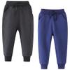 Little Boys Jogger Pants Toddler Boys' Drawstring Elastic Waist Cotton Casual Sweatpants 2 PCS Set Black Blue 5T view 1