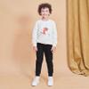 Little Boys Jogger Pants Toddler Boys' Drawstring Elastic Waist Cotton Casual Sweatpants 2 PCS Set Black Blue 5T view 2