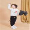 Little Boys Jogger Pants Toddler Boys' Drawstring Elastic Waist Cotton Casual Sweatpants 2 PCS Set Black Blue 5T view 3