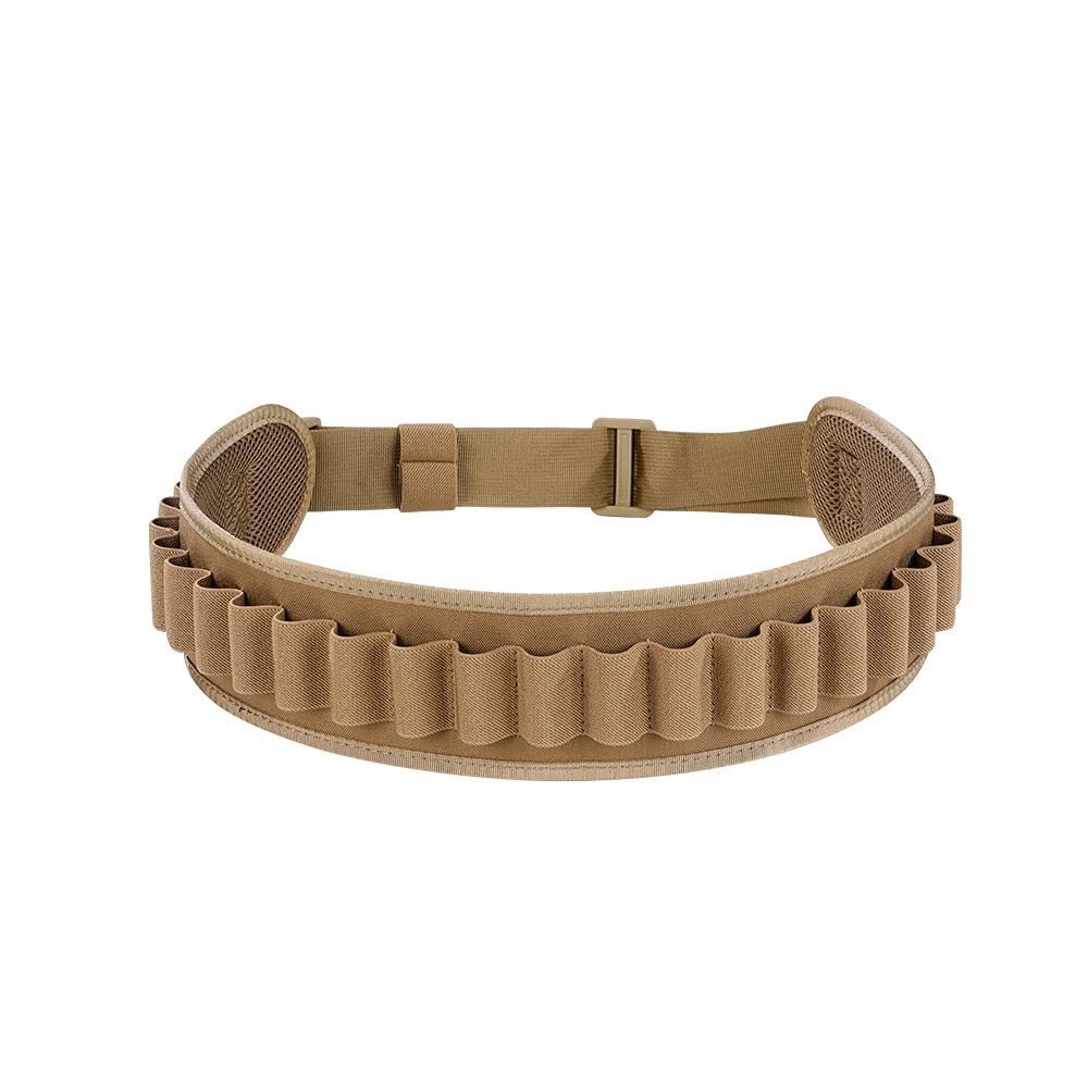 EXCELLENT ELITE SPANKER 24 Rounds Shotgun Shells Bandolier Shotgun Shell Shoulder Holder Shotshells Bandolier Belt(Coyote Brown)