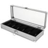 Cabilock 5 Slot Watch Display Case Aluminum Jewelry Organizer Glass Window Lockable for Easy Access Protection view 1