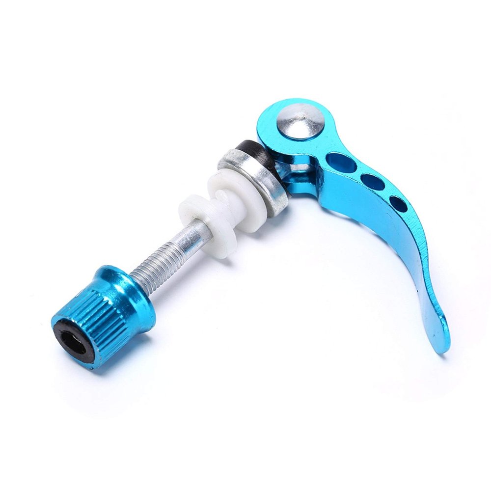 Bicycle Accessories 1 pcs Bicycle Quick Outdoor Release Aluminium Alloy Bike Seat Post Clamp Seatpost Skewer Bolt Mountain Bike Seat Tube Clamp Bike Parts (Color : Blue)