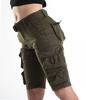 FOURSTEEDS Women's Cotton Loose Fit Multi-Pockets Camouflage Casual Twill Bermuda Cargo Shorts with Belt Army Green US 20 view 4