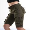 FOURSTEEDS Women's Cotton Loose Fit Multi-Pockets Camouflage Casual Twill Bermuda Cargo Shorts with Belt Army Green US 18 view 3