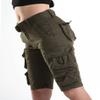 FOURSTEEDS Women's Cotton Loose Fit Multi-Pockets Camouflage Casual Twill Bermuda Cargo Shorts with Belt Army Green US 18 view 4