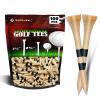 SAPLIZE Bamboo Wood Golf Tees, 100 Pack (2-1/8"), Durable Wooden Golf Tees with Height Marking view 1