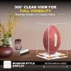 Better Display Cases Acrylic Football Display Case Vertical with Clear Case, Orange Risers and White Base (B42/A060) view 2