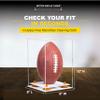 Better Display Cases Acrylic Football Display Case Vertical with Clear Case, Orange Risers and White Base (B42/A060) view 3