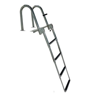 JLXJ Swim Pool/Dock/Boat Ladder, Foldable Telescoping 4 Step Pontoon Ladders with Handrail, Heavy Duty Telescopic Ladder, Load: 200kg
