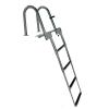 JLXJ Swim Pool/Dock/Boat Ladder, Foldable Telescoping 4 Step Pontoon Ladders with Handrail, Heavy Duty Telescopic Ladder, Load: 200kg view 1