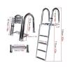 JLXJ Swim Pool/Dock/Boat Ladder, Foldable Telescoping 4 Step Pontoon Ladders with Handrail, Heavy Duty Telescopic Ladder, Load: 200kg view 4