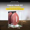 Better Display Cases Acrylic Football Display Case Vertical with Mirror Case, Green Risers and White Base (B42/A060) view 3