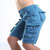 FOURSTEEDS Women's Cotton Loose Fit Multi-Pockets Camouflage Casual Twill Bermuda Cargo Shorts with Belt Blue US 18 view 3