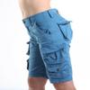 FOURSTEEDS Women's Cotton Loose Fit Multi-Pockets Camouflage Casual Twill Bermuda Cargo Shorts with Belt Blue US 18 view 4