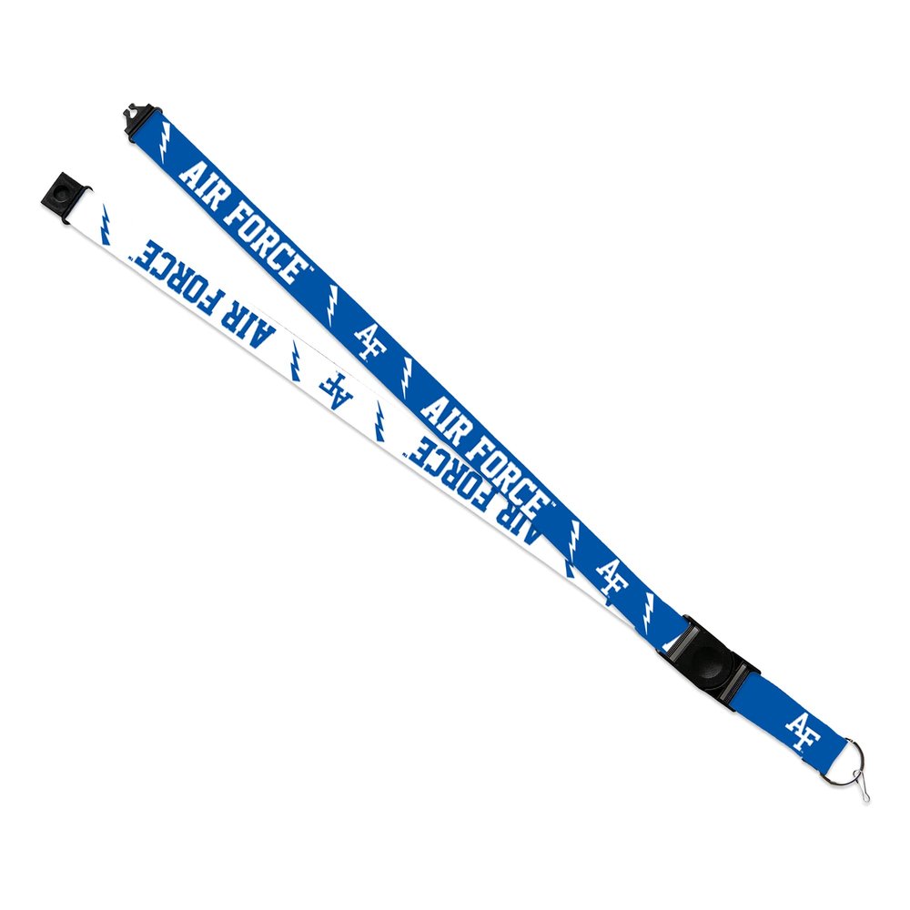 Rico Industries NCAA Air Force Academy Falcons - AF Blue and White 18" x 1" Premium Unisex-Adult Safety Breakaway Lanyard