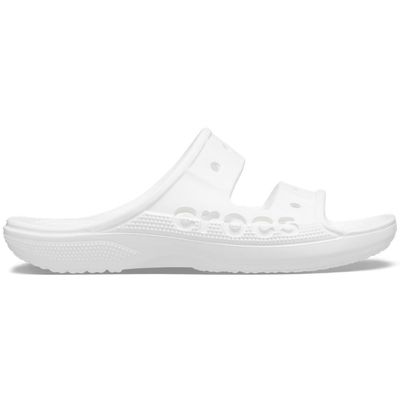 Crocs Men's and Women's Baya Two-Strap Slide Sandals, White, 11 Women/9 Men