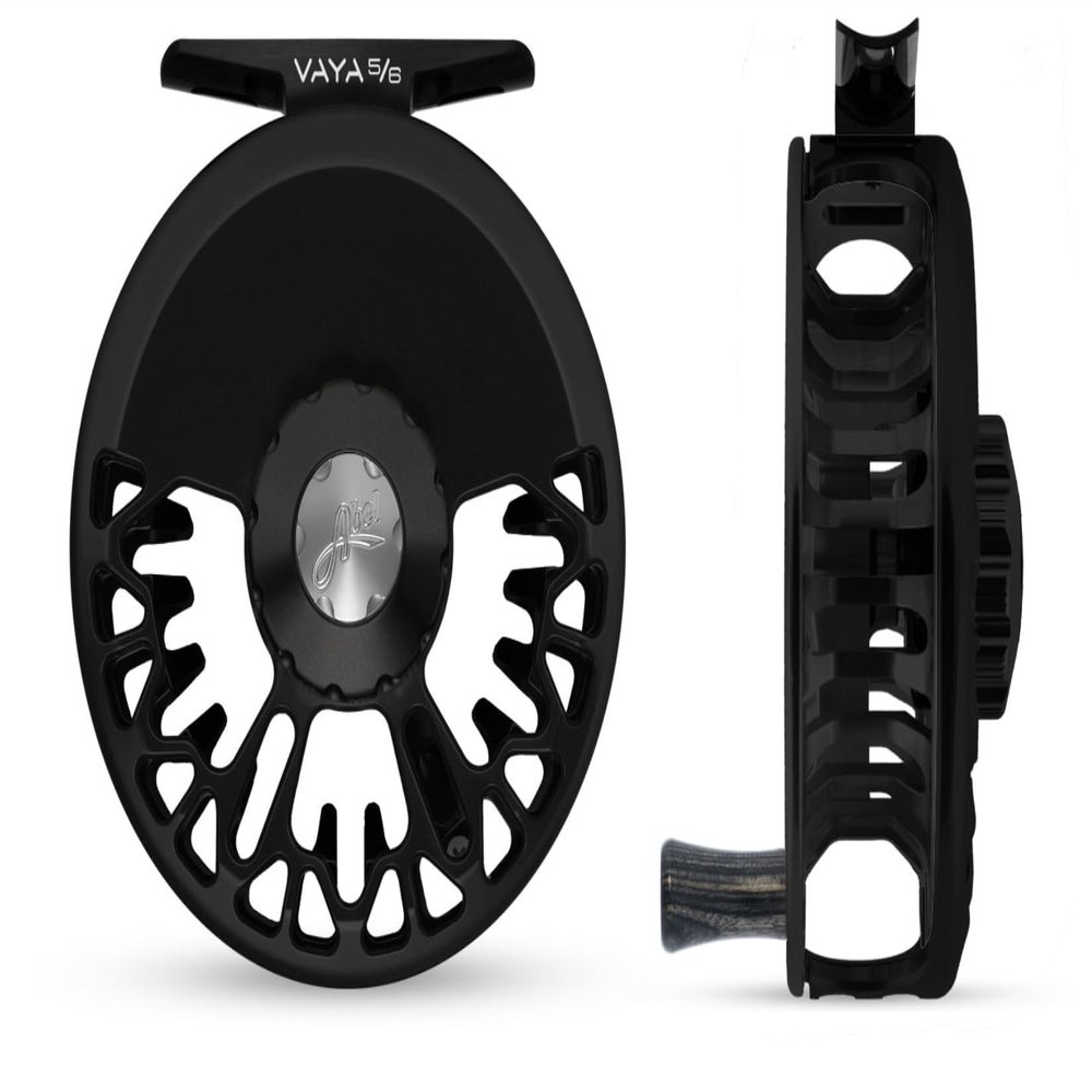 ABEL Vaya Fly Reel - Basic Black - 5/6 WT with Ebony Handle