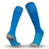 ORKY Soccer Socks for Kids Youth, Knee Length Thick Footbed Design, Women Sports Compression Sock (2 Pairs Pack Light Blue) view 1