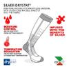 Eurosock Standard Ultralite Ski Socks, Silver/White, XS (Women's Shoe 4-5) view 3