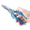 Aluminum Fishing Pliers with Hook Remover Lead Pressing Thread Cutting Split Ring function Fishing Multitool Pliers with Lanyard and Lock (Blue) view 2