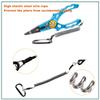 Aluminum Multitool Fishing Pliers with Hook Remover Lead Pressing Thread Cutting Split Ring and Lanyard (Blue) view 3