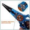 Aluminum Multitool Fishing Pliers with Hook Remover Lead Pressing Thread Cutting Split Ring and Lanyard (Blue) view 4