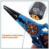 Aluminum Multitool Fishing Pliers with Hook Remover Lead Pressing Thread Cutting Split Ring and Lanyard (Black) view 4