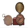 Antique Nautical Vintage Directional Magnetic Compass with Famous Scripture Quote Engraved Baptism Gifts with Leather Case for Loved Ones, Son, Father, Fianc. (Be Strong and Courageous) view 1