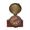 Antique Nautical Vintage Directional Magnetic Compass with Famous Scripture Quote Engraved Baptism Gifts with Leather Case for Loved Ones, Son, Father, Fianc. (Be Strong and Courageous) view 3