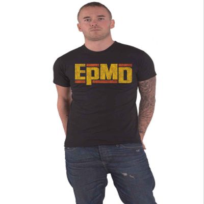 EPMD T Shirt Distressed Classic Logo Official Mens Black Size M