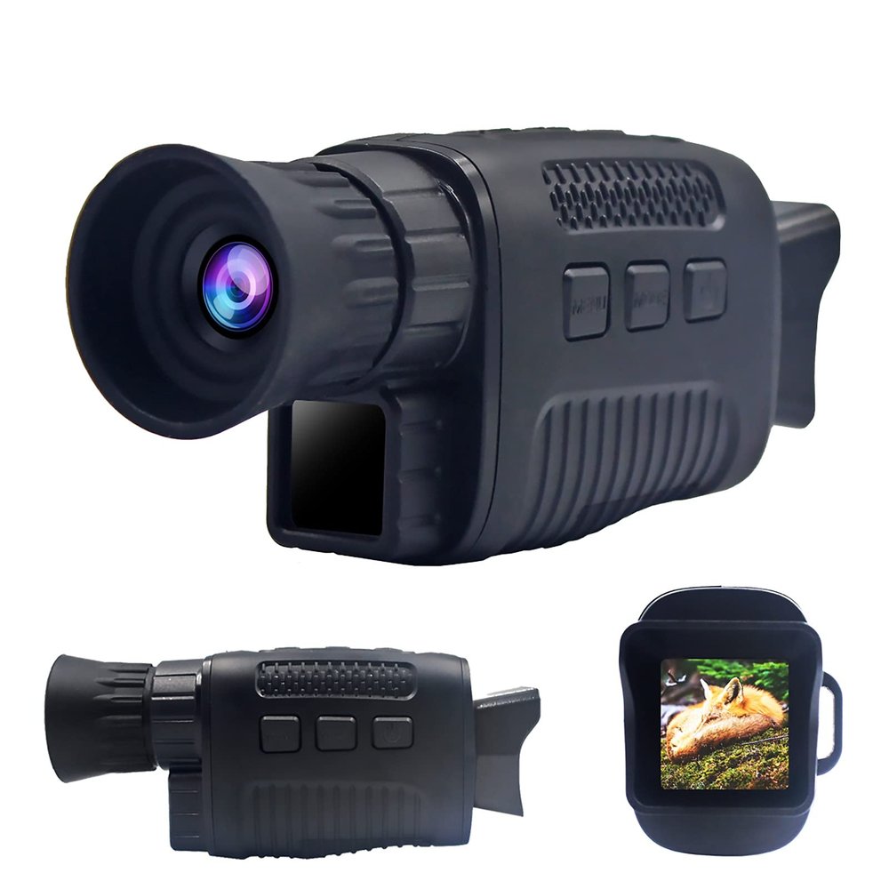 QiaoDongDian 2021 Digital Night Vision Monocular for Travel Infrared Monoculars Save Photos/Videos,IR Spy Gear for Hunting/Surveillance -100% Darkness (Color : Black)