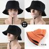 1Pcs Oversize Bucket Hat Double-Side-Wear Summer Travel Sun Beach Cap L/XL/XXL (Black-Light Green, M(57-60cm)) view 2