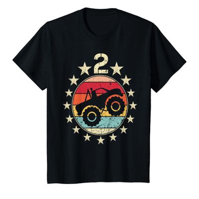 2nd Birthday Monster Truck 2 Year Old Birthday Boy Girl T-Shirt