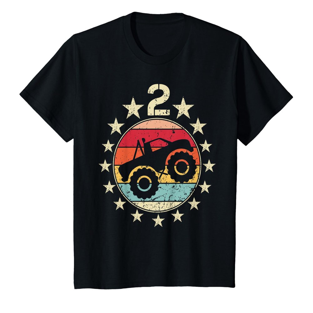 2nd Birthday Monster Truck 2 Year Old Birthday Boy Girl T-Shirt