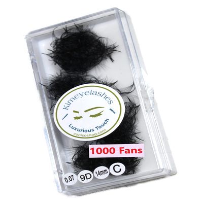 9D - 0.07 C and D Curl 1000 Premade volume fans loose Fans, Handmade eyelash extensions supplies Russian volume lash promade fan (9D - 0.07 - Curl C, 11mm)