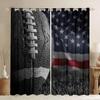 American Football Print Window Curtains,American Flag Print Curtains,3D Sports Game Window Treatment Curtains,American Culture Theme Window Drapes 2 Panel Set for Bedroom Living Room,104Wx90L view 1