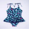 Hansber Kids Girls One Piece Bikini Swimwear Floral Printed Tanks Bodysuit Quick Dry Bathing Sets Blue Butterfly 10 Years view 4