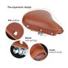 Tyenaza PU Leather Bike Seat, Brown Universal Bike Seat Cushion Exercise Saddle Replacement Spring Saddle view 3