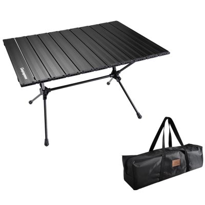 CAMPINGMOON Roll UP Camping Table Lightweight Foldable Aluminum with Carrying Bag
