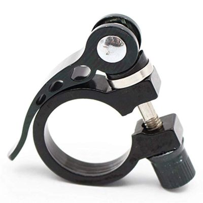 Bicycle Accessories 28.6/31.8/34.9/mm Bike Seat Tube Clamp Mountain Bike Bicycle Seat Tube Clamp Quick Release Buckle Aluminum Alloy Seat Tube Clamp Bike Parts (Color : Black, Size : 34.9mm)