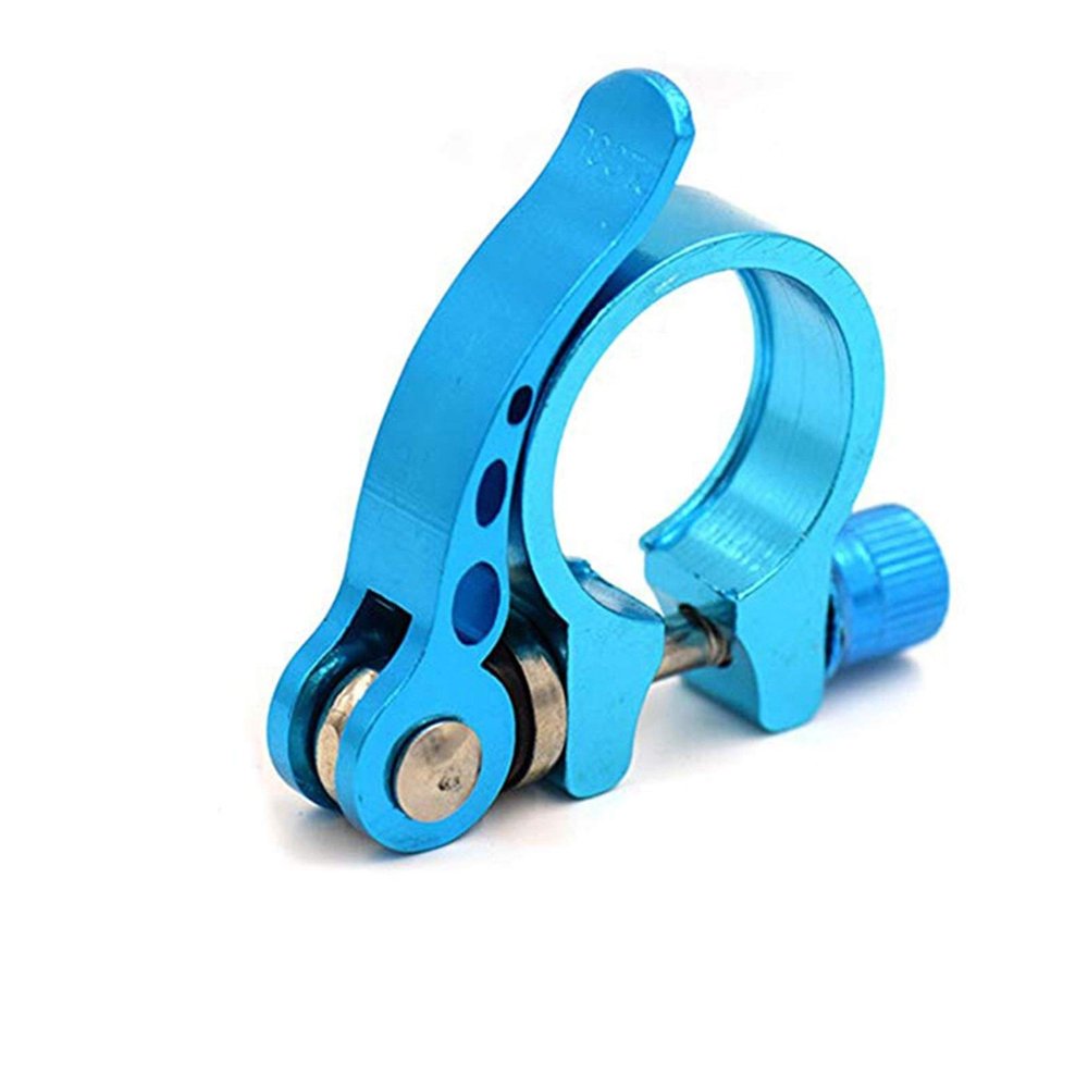 Bicycle Accessories 28.6/31.8/34.9/mm Bike Seat Tube Clamp Mountain Bike Bicycle Seat Tube Clamp Quick Release Buckle Aluminum Alloy Seat Tube Clamp Bike Parts (Color : Blue, Size : 25.4mm)