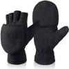 BESSTEVEN Winter Gloves for Women Fingerless Convertible Flip Top Mittens with Thermal Insulation Cotton Warm for Texting Photographing Running Jogging in Cold Weather - Black XS view 1