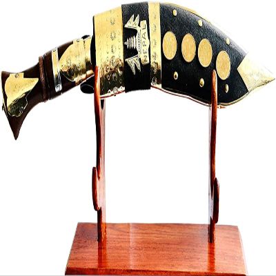 Gurkha Decor Kukri Hand Forged Khukuri Blade, Full Tang Nepal Made Decorative Genuine British Kukri Knife Khukri Just For Dcor Gift & Home Decoration 16" Kukri With Stand