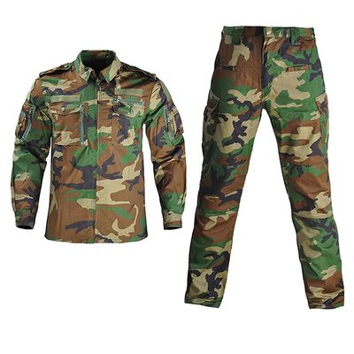 Outdoor Airsoft Gear Shooting Shirt Pants Set Battle Dress Uniform Tactical BDU Set Combat Clothing Camouflage Clothes - WL- L