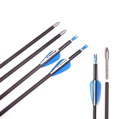 24pc ID 4.2mm .165" Custom Length 22-32 Inch Carbon Arrows Spine 300 350 400 500 600 700 800 900 1000 1100 1300 1500 1800 Target Practice & Hunting Arrow Rotatable Nock for Recurve Bow Compound Bow