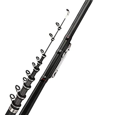 DKEKE Carbon Fiber Spinning Fishing Rod Power Telescopic Rock Fishing Pole Carp Feeder Travel Boats Sea 2.4m2.7m3.6m4.5m5.4m6.3m VBONI DKEKE (Color : Black, Length : 2.7m)