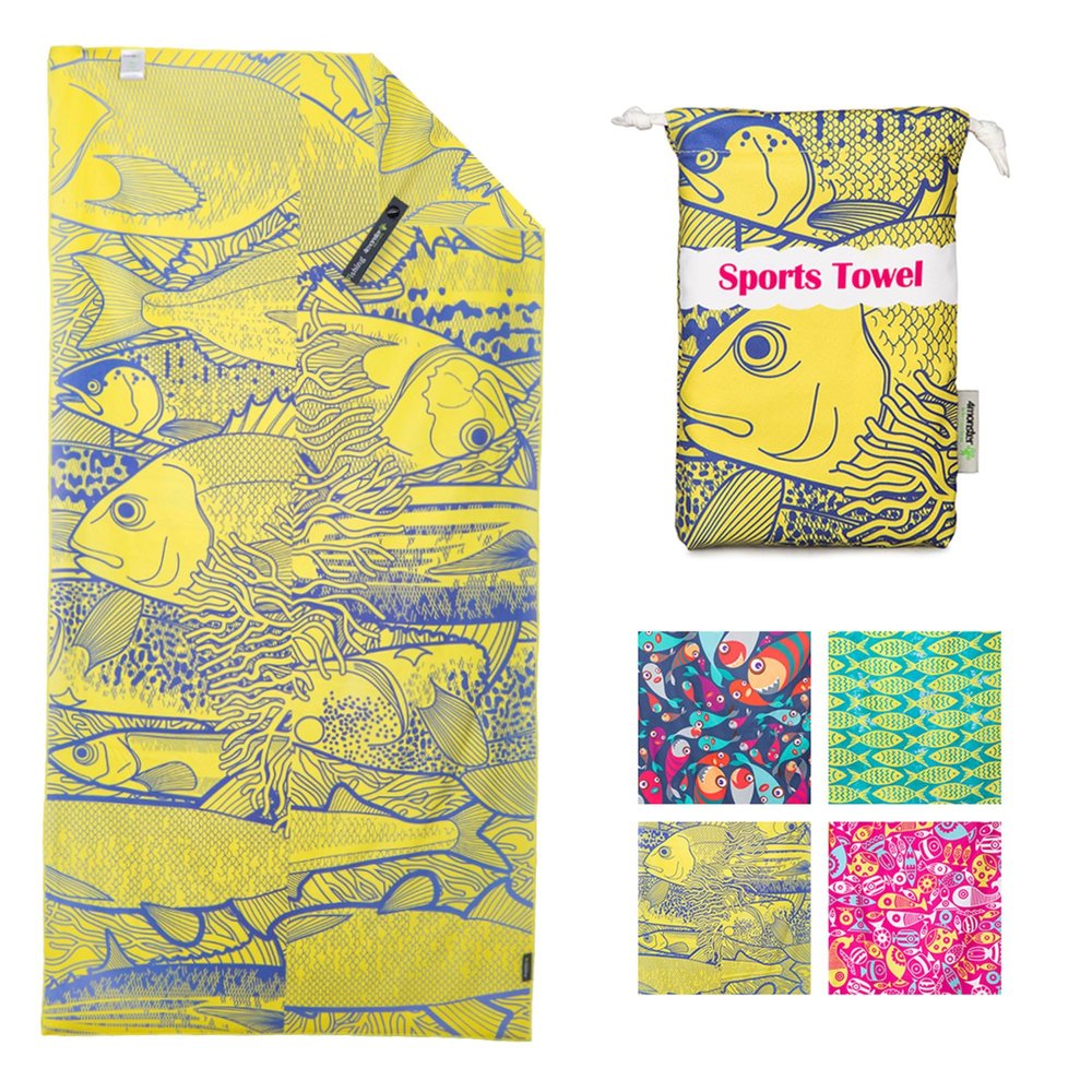 4Monster Microfiber Beach Towel Quick Dry,Super Absorbent Lightweight Travel Towel for Swimmers, Sand Free Camping Towel, Beach Towels for Pool,Swim,Water Sports,Yoga